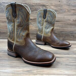 Ariat Quickdraw Mens 10.5 EE Wide Square Toe 11" Western Boots 10002224 Brown